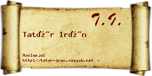 Tatár Irén névjegykártya